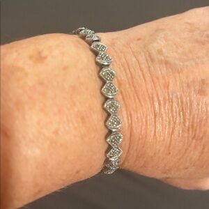 Vintage sterling silver 925 with marcasite stones linking bracelet. RARE